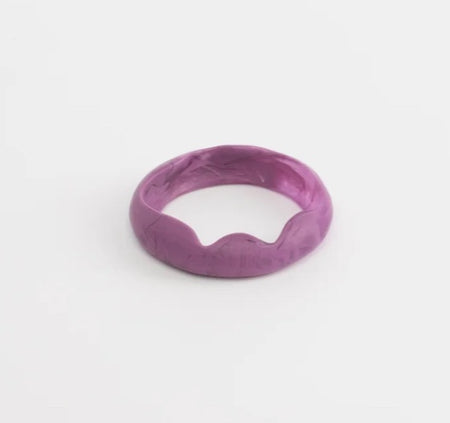 Dinosaur Designs Paradise resin bangle in grape purple with wavy edge