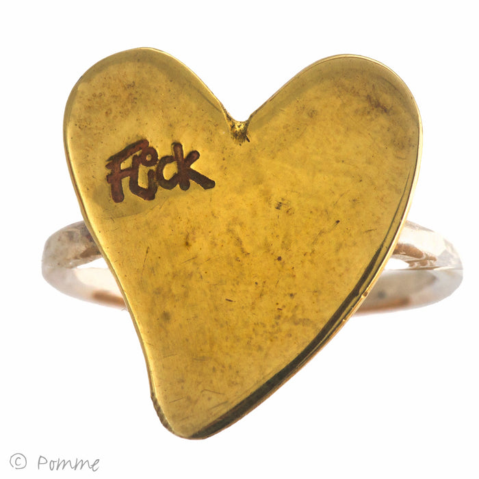Brass heart ring