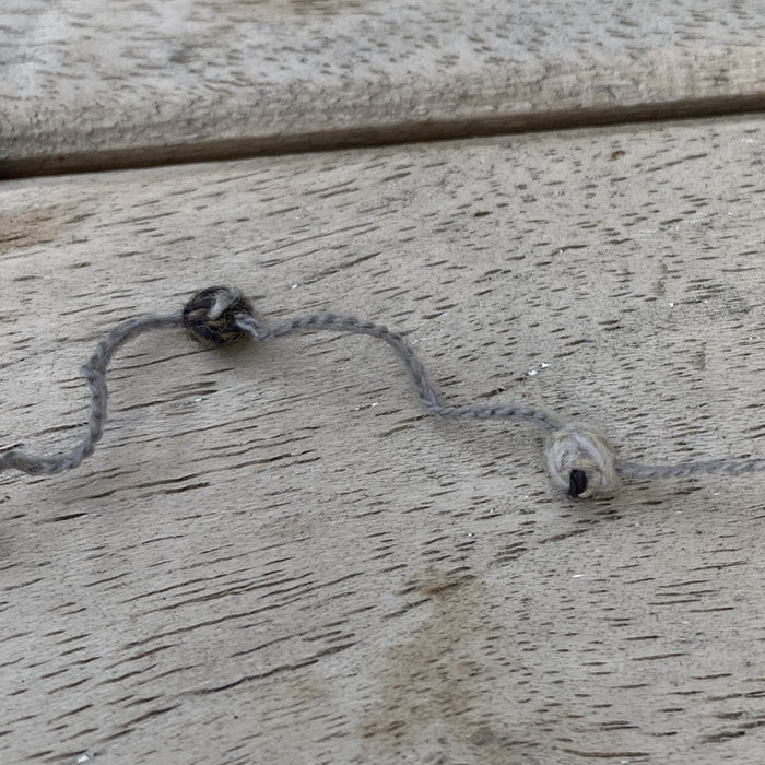Grey tiny wool bobbles necklace