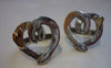 Two Flick Pope Cross Your Heart rings in oxidised silver