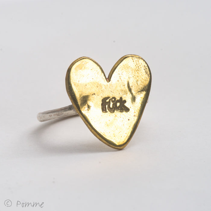 Brass heart ring