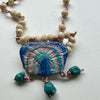 Holly Rigg vintage bead necklace in ivory and turquoise, alternate view