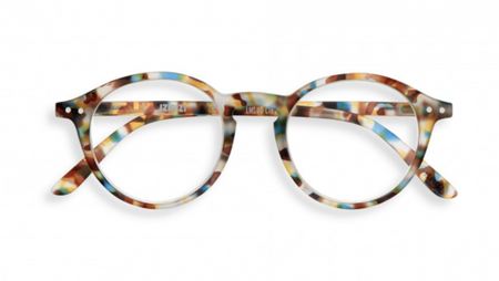 Izipizi round reading glasses in blue tortoise