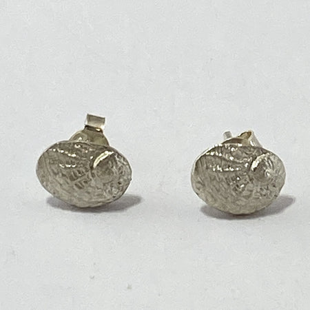 Kate Macindoe silver studs in nautilus shell