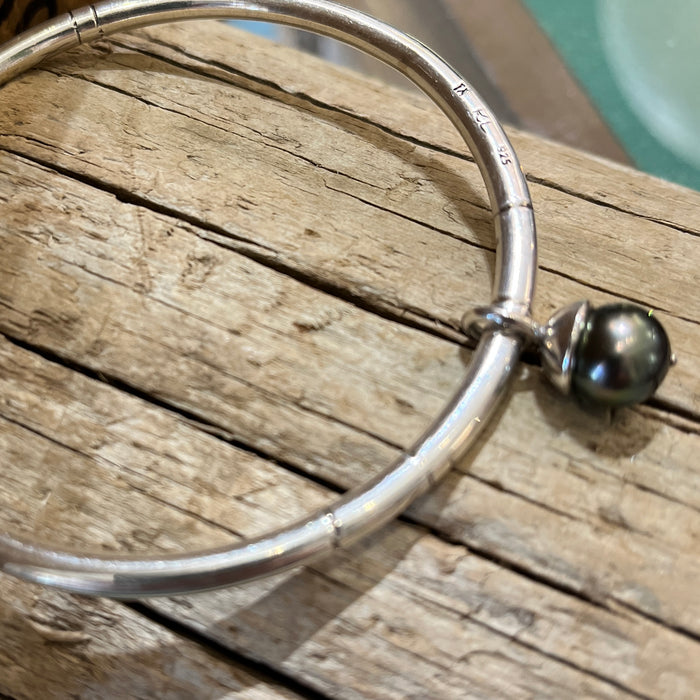 Katheryn Leopoldseder mermaid bangle with Tahitian pearl