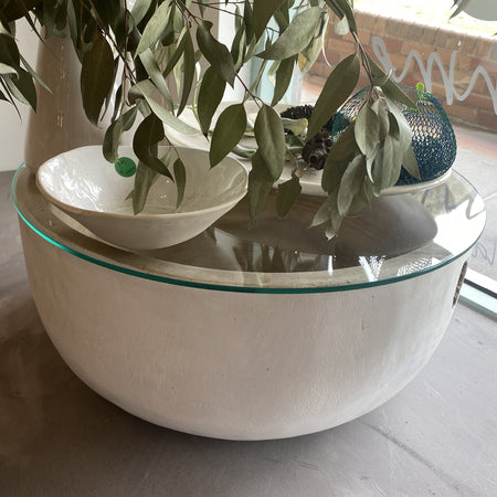 Moyo Living whitewashed wooden side or coffee table