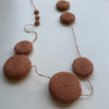 Sophie Digard hand crocheted necklace with large apricot flat discs