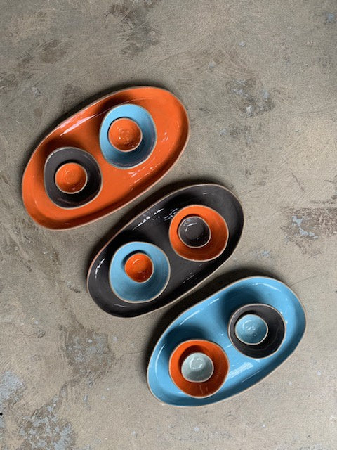 The Captains Table glazed pinch pots, alternate view