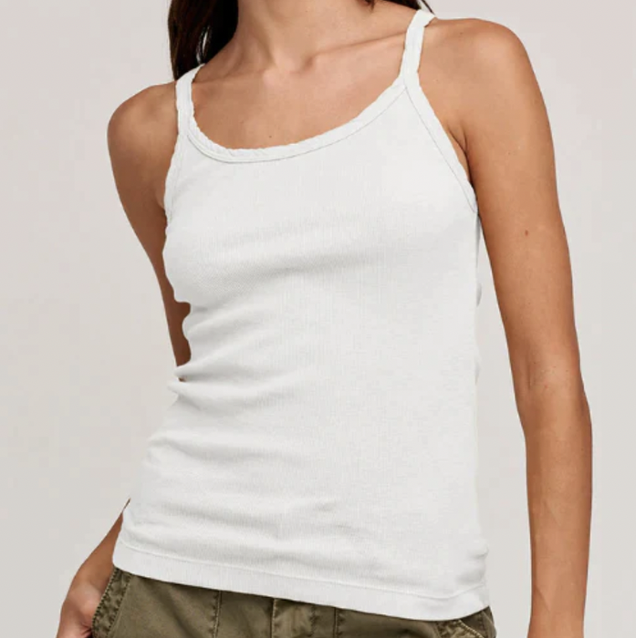 Velvet ribbed singlet Aliza 03 in white