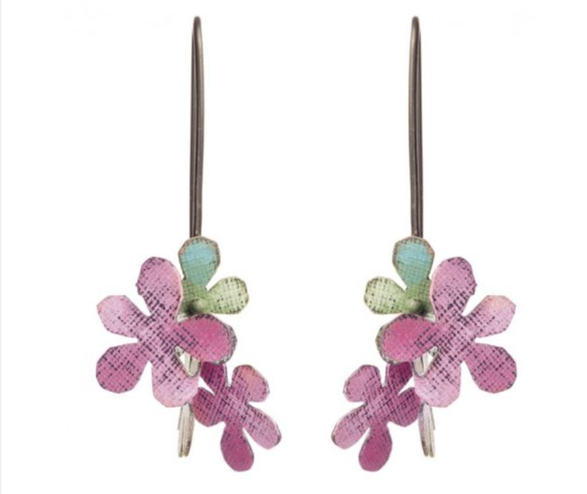 Yuko Fujita Jasmine drop earrings in pink and green